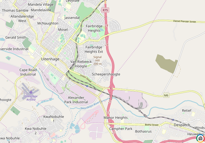 Map location of Scheepershoogte